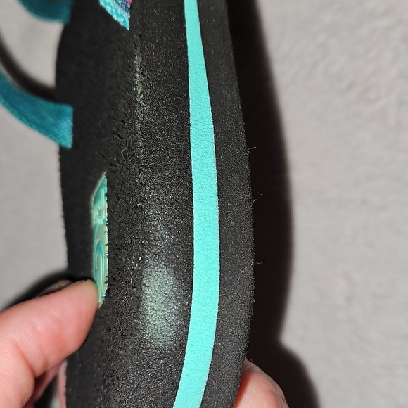 Teva Womens Olowahu Flip-Flop Black Teal Magenta Mush EVA Lightweight Vegan Sole - Picture 9 of 10